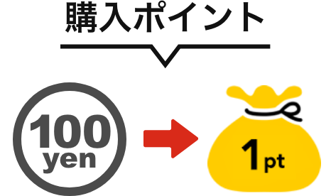 購入ポイント:100yen→1pt